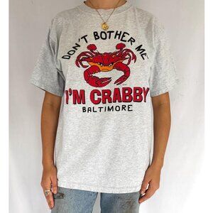 90s vintage angry crab graphic zodiac cancer horoscope funny quote cotton tshirt